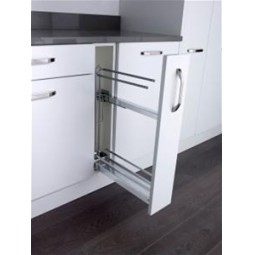 Style base unit towel pull-out, 150mm wide, silver/chrome