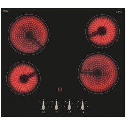 4 Zone Ceramic Hob, Front Control, 6 Power Levels